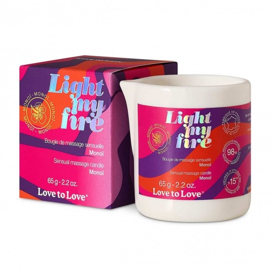 Массажная свеча Light My Fire с ароматом моной - 80 мл. - Love to Love - купить с доставкой в Элисте