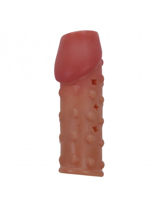 Телесная открытая насадка на пенис с бугорками - 19,8 см. - Baile - в Элисте купить с доставкой