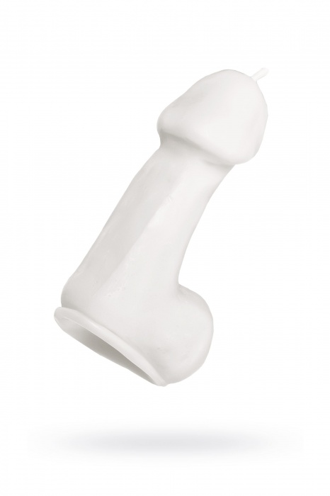 Белая свеча в форме пениса - 47 гр. - Pecado - купить с доставкой в Элисте