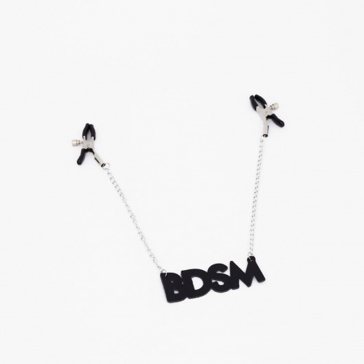 Зажимы на соски с кожаной подвеской BDSM - Crazy Handmade - купить с доставкой в Элисте