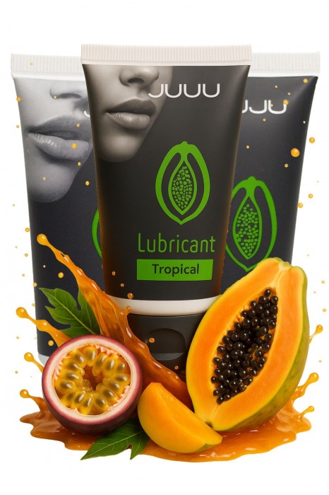 Набор из 3 съедобных лубрикантов JUJU со вкусом тропических фруктов - JuJu - купить с доставкой в Элисте