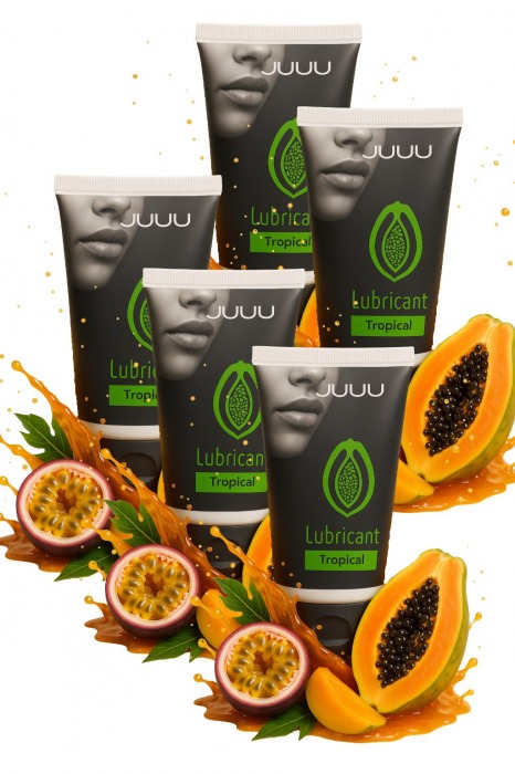 Набор из 5 съедобных лубрикантов JUJU со вкусом тропических фруктов - JuJu - купить с доставкой в Элисте