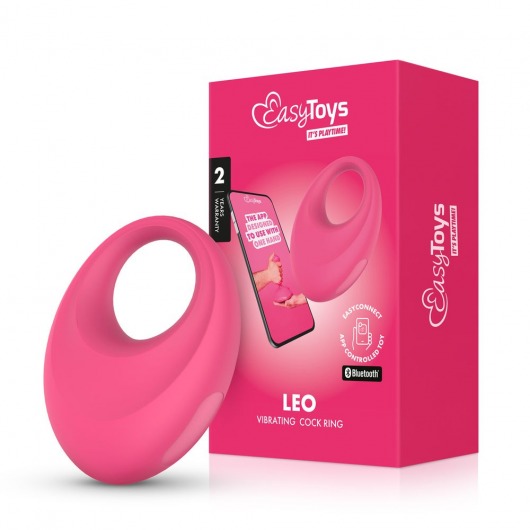 Розовое интерактивное эрекционное виброкольцо Leo - Easy toys - в Элисте купить с доставкой