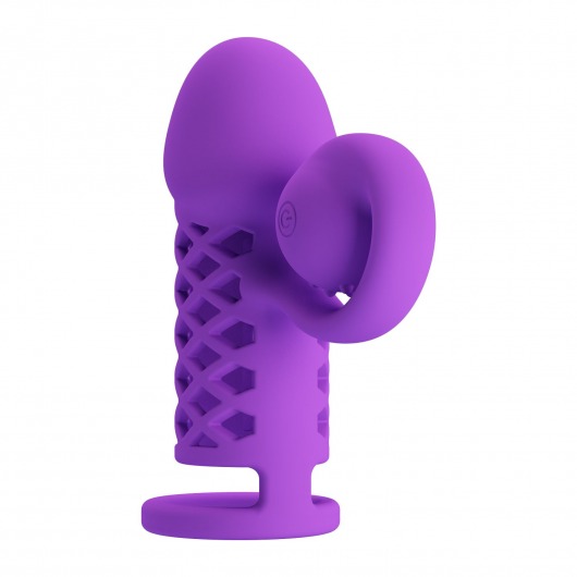 Фиолетовая вибронасадка с клиторальным отростком Harden - Baile - в Элисте купить с доставкой