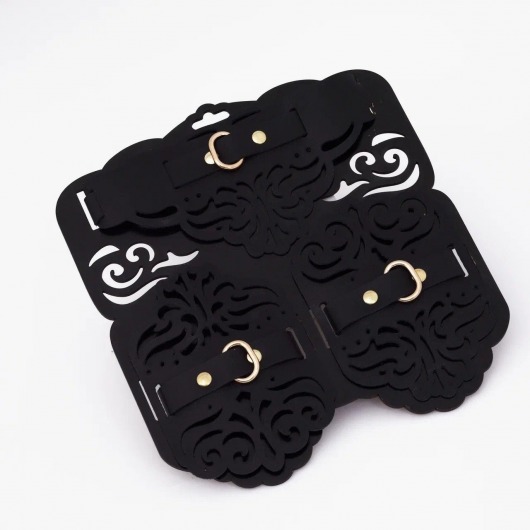 Фигурный набор для БДСМ-игр с узорами и золотистой фурнитурой - Crazy Handmade - купить с доставкой в Элисте