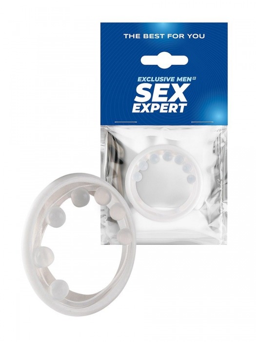Эрекционное кольцо с мягкой стимулирующей насадкой - Sex Expert - в Элисте купить с доставкой