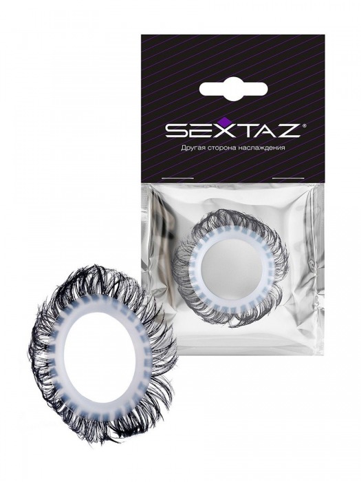 Эластичное эрекционное колечко с черными «ресничками» - Sextaz - в Элисте купить с доставкой