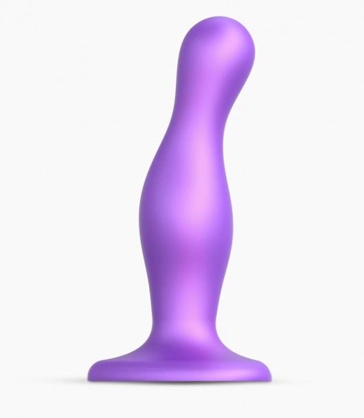 Фиолетовая насадка Strap-On-Me Dildo Plug Curvy size M - Strap-on-me - купить с доставкой в Элисте