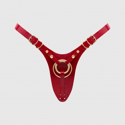 Красный пояс для фиксации насадок Strap-On-Me Leatherette Harness Fabulous - Strap-on-me - купить с доставкой в Элисте