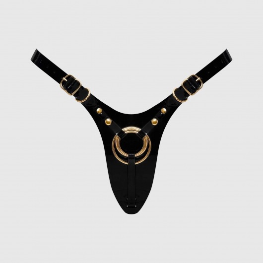 Черный пояс для фиксации насадок Strap-On-Me Leatherette Harness Fabulous - Strap-on-me - купить с доставкой в Элисте