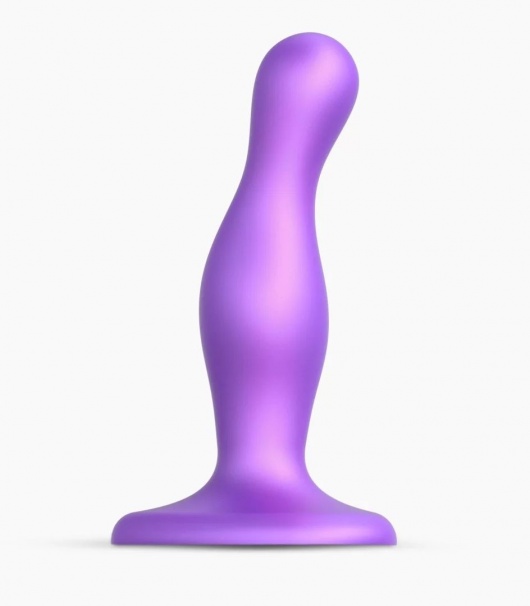 Фиолетовая насадка Strap-On-Me Dildo Plug Curvy size S - Strap-on-me - купить с доставкой в Элисте