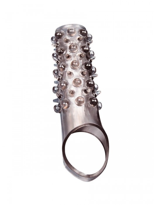 Дымчатая насадка на пенис с шипами и выпуклостями - 12 см. - Sex Expert - в Элисте купить с доставкой