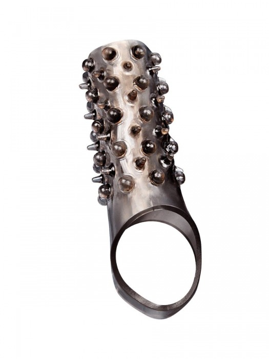 Дымчатая насадка на пенис с шипами и выпуклостями - 12,5 см. - Sex Expert - в Элисте купить с доставкой