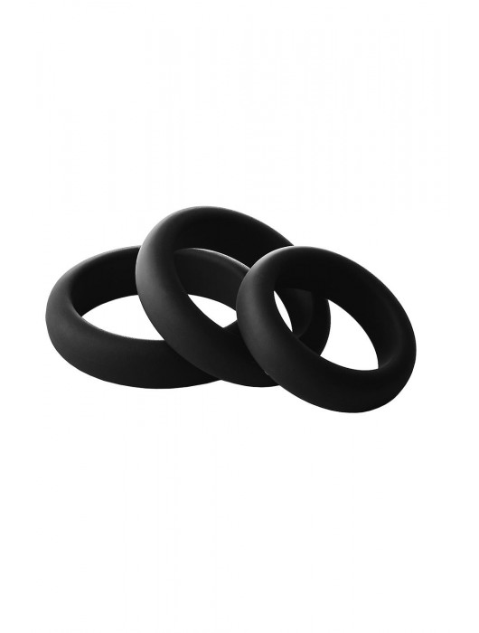 Набор из 3 черных эрекционных колец Smooth Silicone Cockring Pack - Dream Toys - в Элисте купить с доставкой
