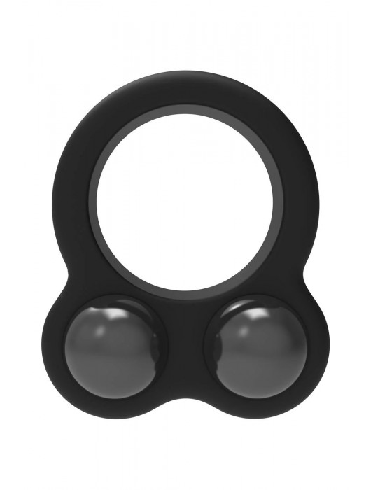 Черное эрекционное кольцо с утяжелителями Cockring Dual Weight - Dream Toys - в Элисте купить с доставкой