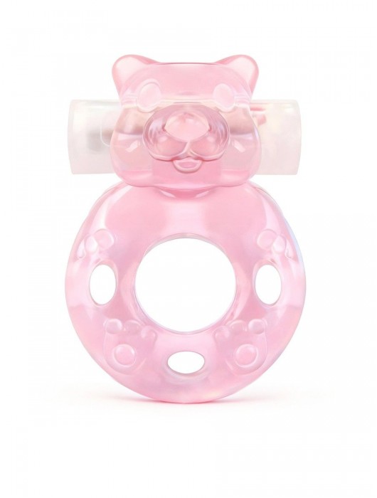 Розовое эрекционное виброкольцо в форме мишки - 1137 - в Элисте купить с доставкой