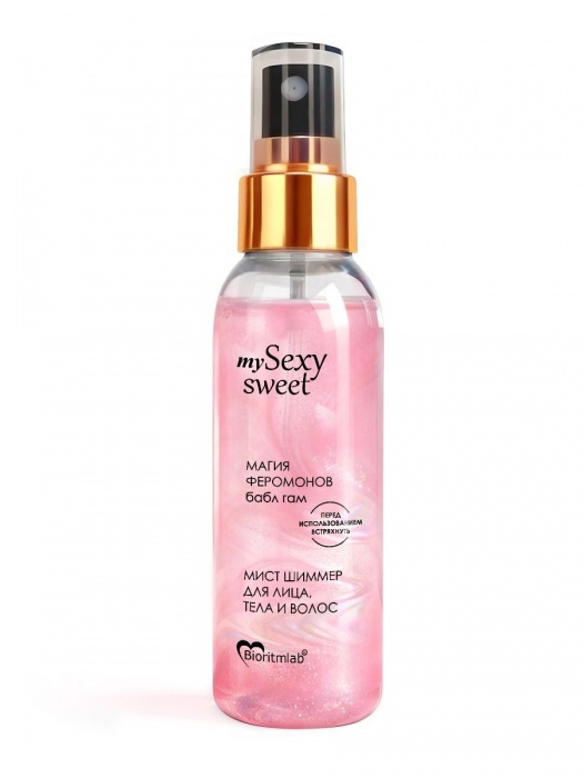 Мист для лица, тела и волос Sexy Sweet с ароматом бабл-гам, шиммером и феромонами - 95 мл. -  - Магазин феромонов в Элисте