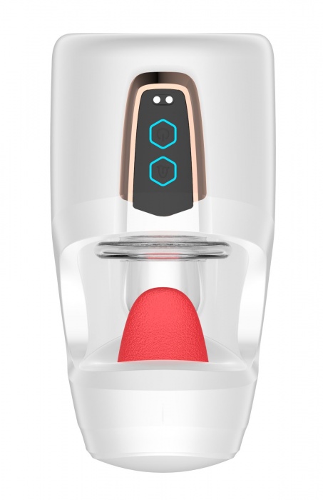 Белый мастурбатор с язычком и возвратно-поступательными движениями - Secwell - в Элисте купить с доставкой