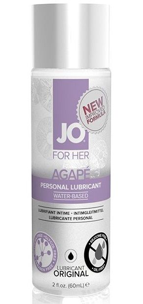 Лубрикант на водной основе для женщин JO AGAPE LUBRICANT ORIGINAL - 60 мл. - System JO - купить с доставкой в Элисте