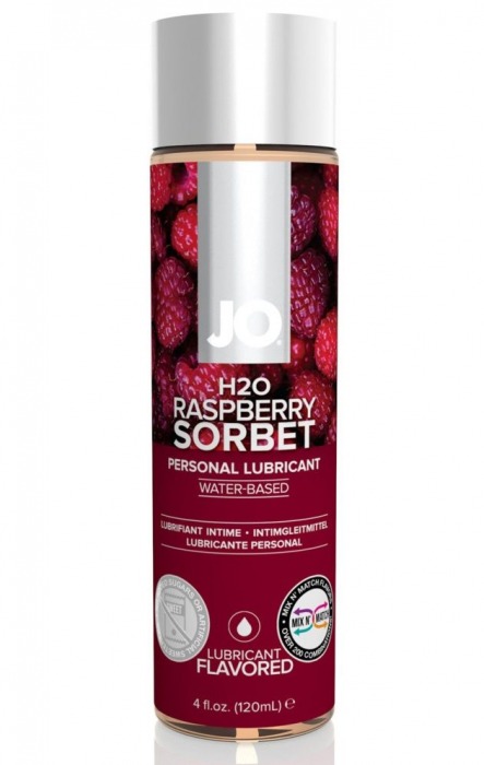 Лубрикант на водной основе с ароматом малины JO Flavored Raspberry Sorbet - 120 мл. - System JO - купить с доставкой в Элисте