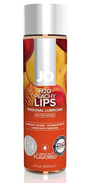 Лубрикант на водной основе с ароматом персика JO Flavored Peachy Lips - 120 мл. - System JO - купить с доставкой в Элисте