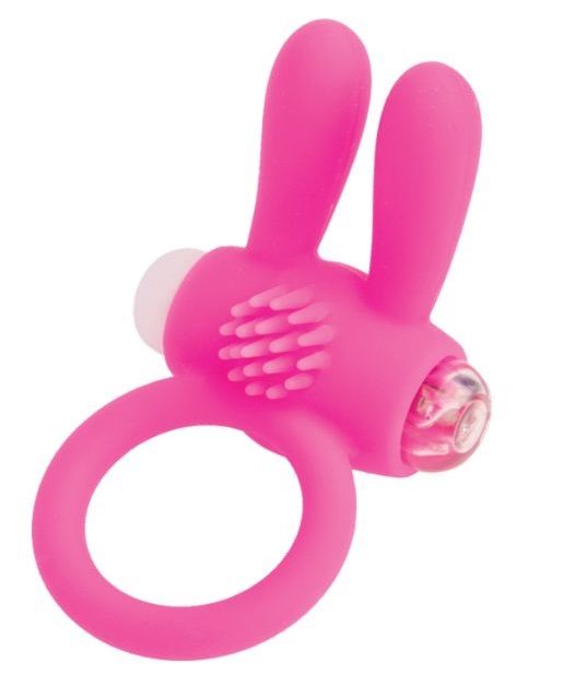Розовое эрекционное виброкольцо A-toys с ушками - A-toys - в Элисте купить с доставкой