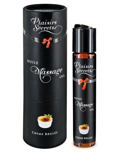 Массажное масло с ароматом крем брюле Huile de Massage Gourmande Creme Brulée - 59 мл. - Plaisir Secret - купить с доставкой в Элисте