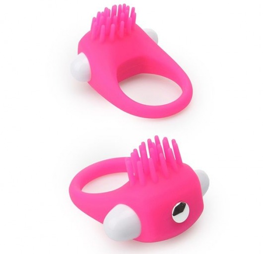 Розовое эрекционное кольцо с щеточкой LIT-UP SILICONE STIMU RING 5 - Dream Toys - в Элисте купить с доставкой