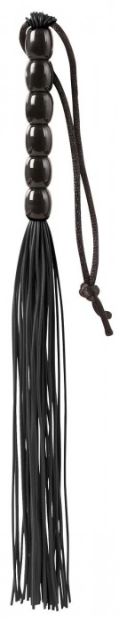 Чёрная мини-плеть из резины Rubber Mini Whip - 22 см. - Blush Novelties - купить с доставкой в Элисте