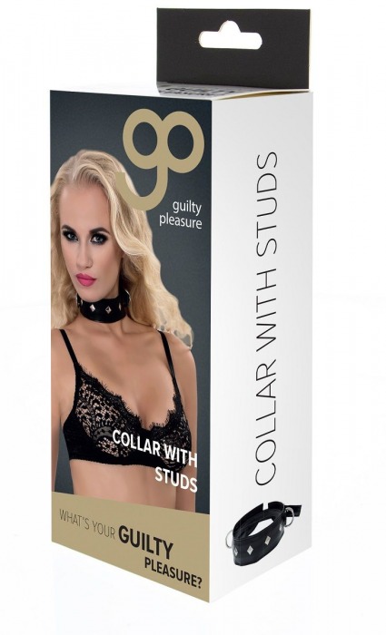 Полиуретановый ошейник с пуклями и D-кольцами Collar with Studs - Blush Novelties - купить с доставкой в Элисте