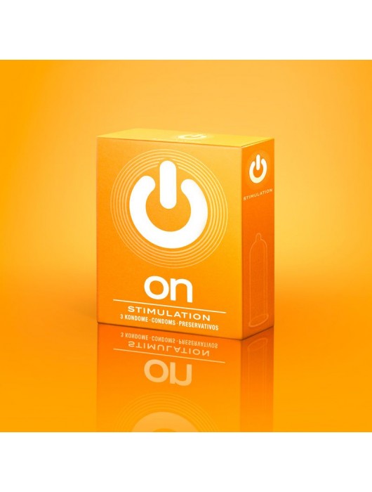 Презервативы ON) Stimulation с точками - 3 шт. - ON) - купить с доставкой в Элисте