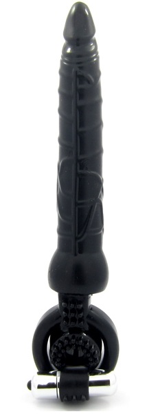 Черная вибронасадка с анальным стимулятором - ToyFa - в Элисте купить с доставкой