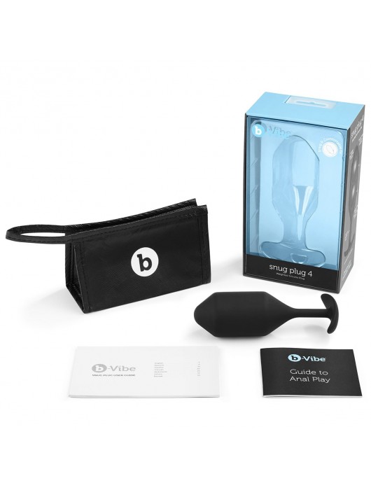 Чёрная пробка для ношения B-vibe Snug Plug 4 - 14 см. - b-Vibe