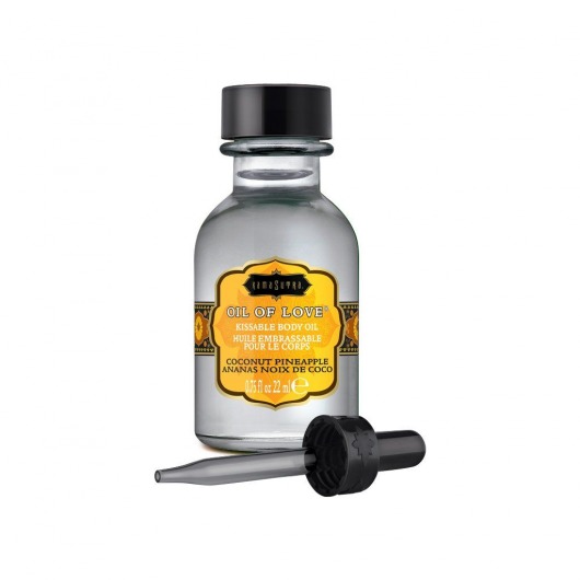 Масло для ласк с ароматом кокоса и ананаса Oil of Love Coconut Pineapple - 22 мл. - Kama Sutra - купить с доставкой в Элисте
