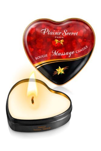 Массажная свеча с ароматом ванили Bougie Massage Candle - 35 мл. - Plaisir Secret - купить с доставкой в Элисте