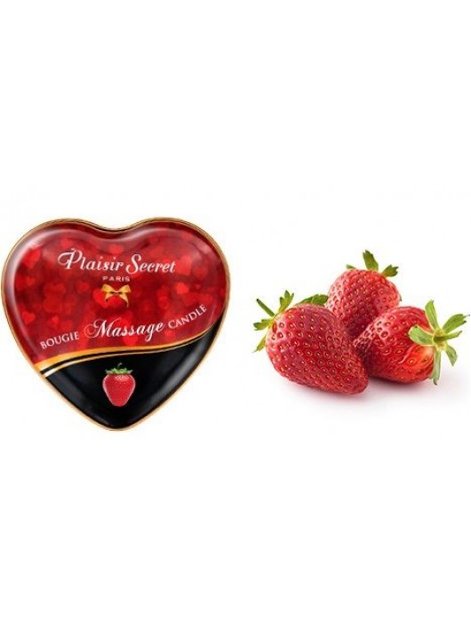 Массажная свеча с ароматом клубники Bougie Massage Candle - 35 мл. - Plaisir Secret - купить с доставкой в Элисте