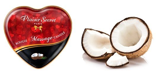 Массажная свеча с ароматом кокоса Bougie Massage Candle - 35 мл. - Plaisir Secret - купить с доставкой в Элисте
