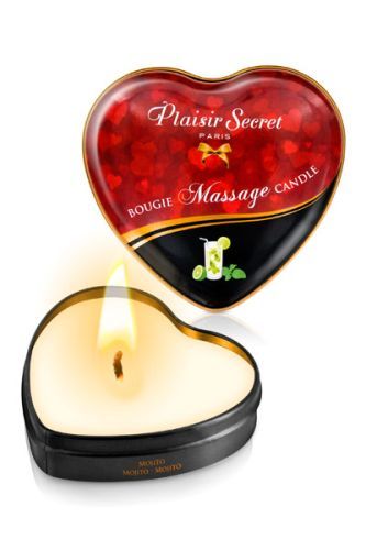 Массажная свеча с ароматом мохито Bougie Massage Candle - 35 мл. - Plaisir Secret - купить с доставкой в Элисте