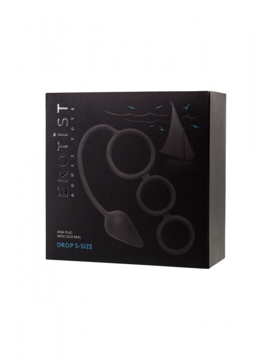 Тройное эрекционное кольцо с анальным хвостом Drop S-size - Erotist Adult Toys - в Элисте купить с доставкой