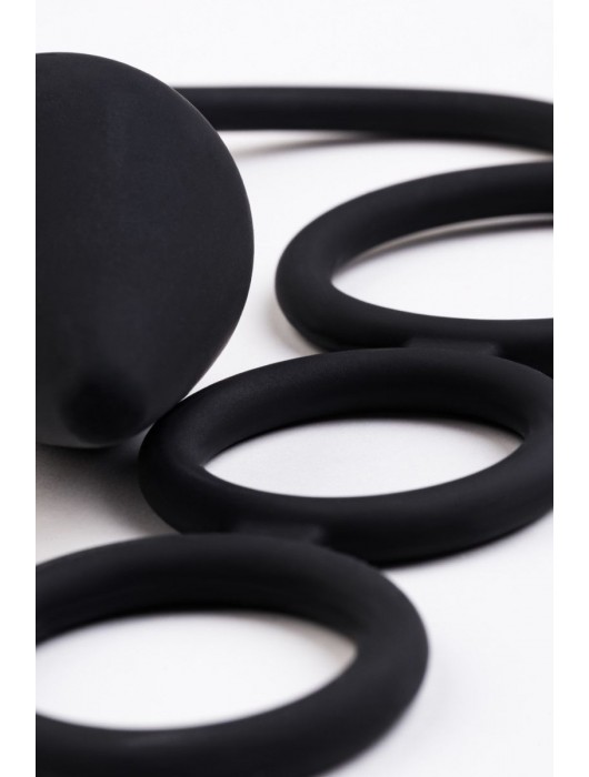 Тройное эрекционное кольцо с анальным хвостом Drop S-size - Erotist Adult Toys - в Элисте купить с доставкой