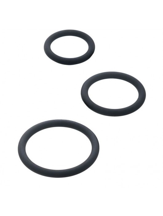 Набор из 3 чёрных эрекционных колец - ToyFa - в Элисте купить с доставкой