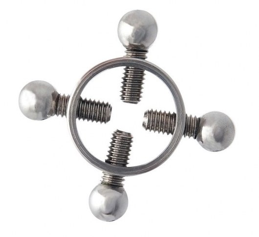 Серебристые зажимы для сосков на винтах - ToyFa - купить с доставкой в Элисте