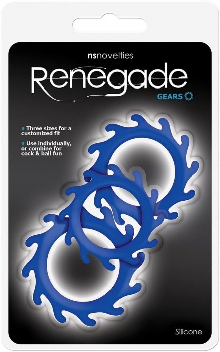 Набор из 3 синих эрекционных колец Renegade Gears - NS Novelties - в Элисте купить с доставкой