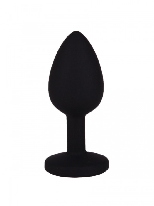 Чёрная анальная втулка с красным кристаллом - 7,3 см. - Джага-Джага - купить с доставкой в Элисте