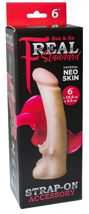 Телесная насадка REAL Standard с усиками на основании - 19 см. - LOVETOY (А-Полимер) - купить с доставкой в Элисте