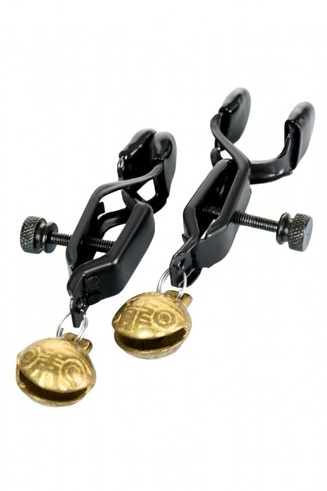 Черно-золотистые зажимы для сосков TOYFA Theatre - ToyFa - купить с доставкой в Элисте