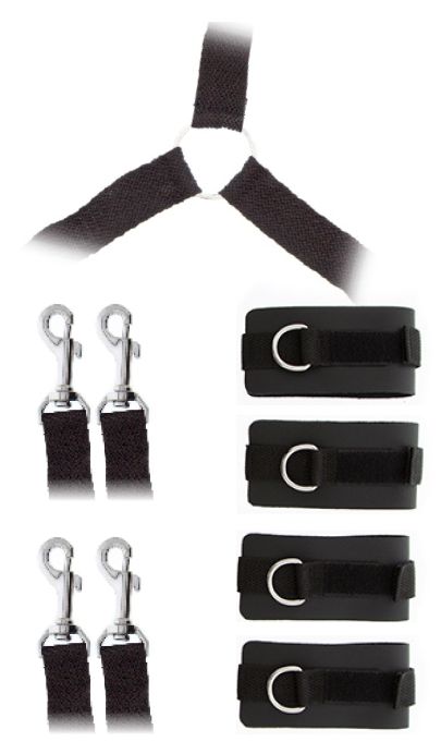 Комплект наручников и поножей LUXURIOUS BED RESTRAINT CUFF SET - Blush Novelties - купить с доставкой в Элисте