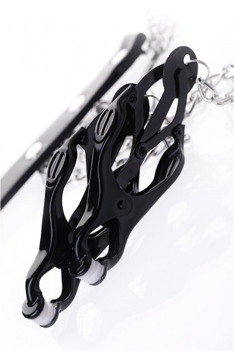 Черно-серебристые зажимы для сосков с кольцом для пениса TOYFA Metal - ToyFa - купить с доставкой в Элисте