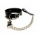 Черный ошейник с поводком из эко-кожи - БДСМ Арсенал - купить с доставкой в Элисте